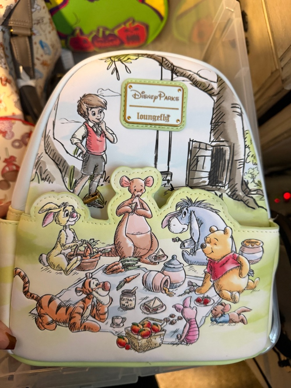 Loungefly Winnie the Pooh Picnic Mini Backpack - Pastel Green & White